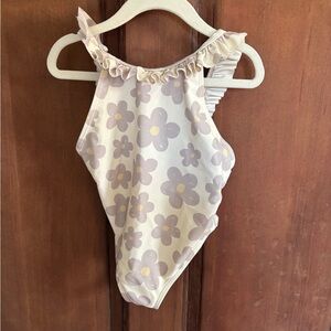 Rylee + Cru Cream and Tan Swimsuit